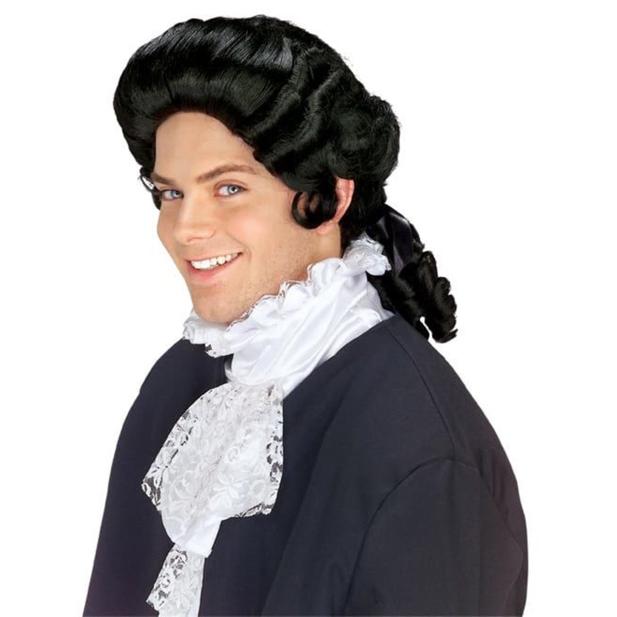 Black Colonial Wig for Adults, Bridgerton