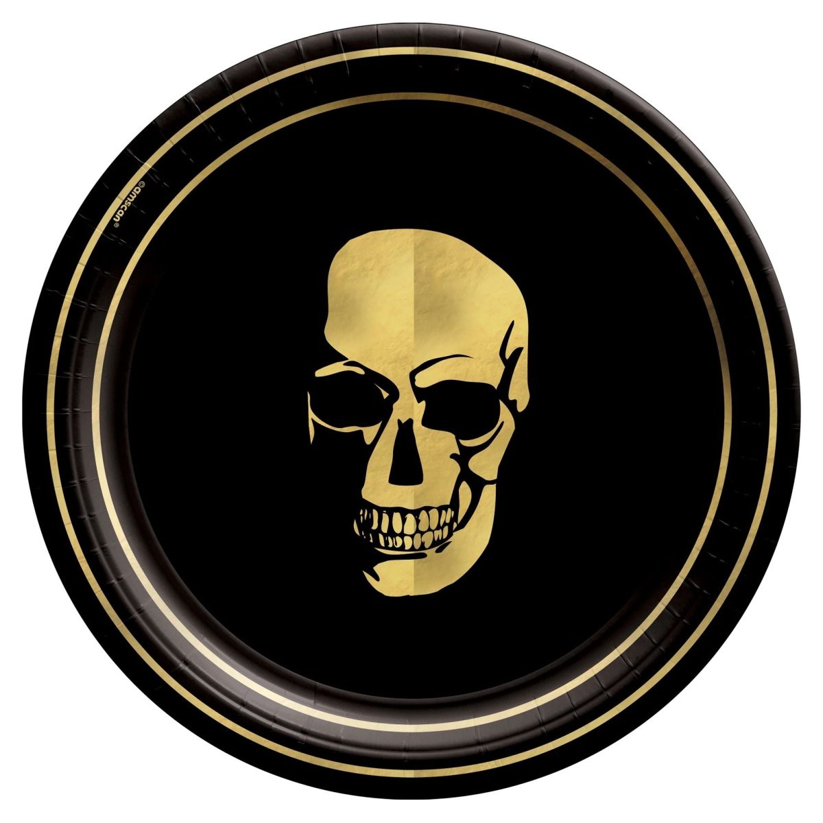 Glam Boneyard Small Round Dessert Paper Plates, 7 Inches, 8 Count