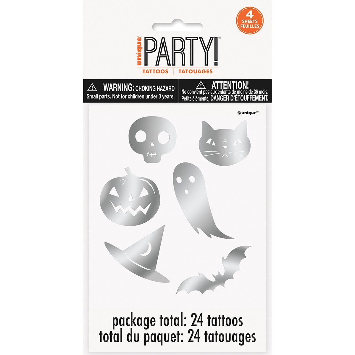 Halloween Foil Tattoos, 24 Count