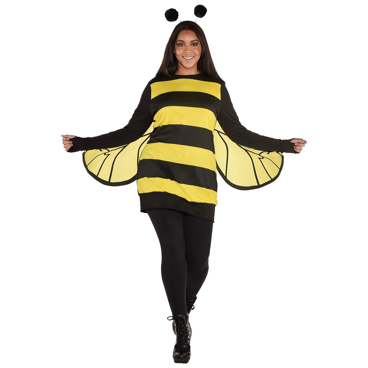 Queen Bee Costume for Adults, Yellow and Black Tunic