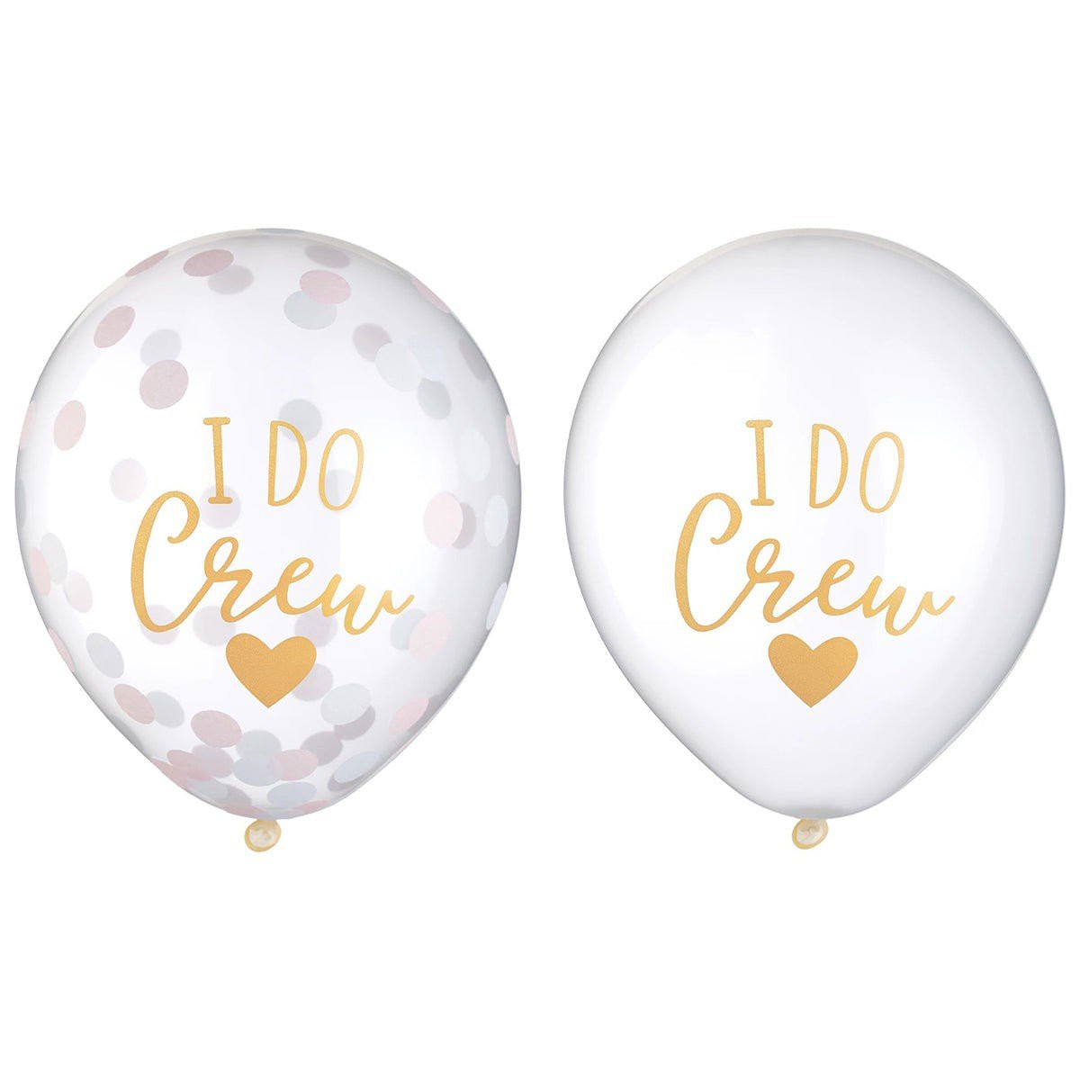 Bridal Shower Iridescent White Confetti Latex Balloons, Luxurious Shower, 12 Inches, 6 Count