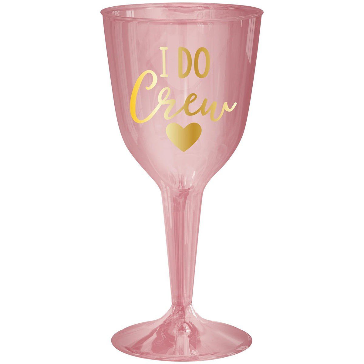 Bridal Shower Pink Plastic Wine Glasses, Luxurious Shower Collection, 16 count
