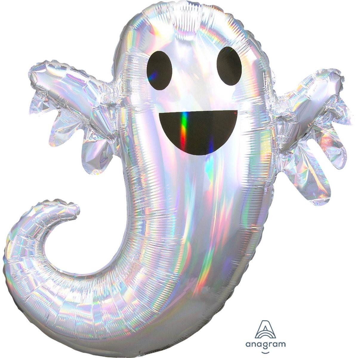 Halloween Iridescent Ghost Supershape Foil Balloon, 25 x 28 Inches