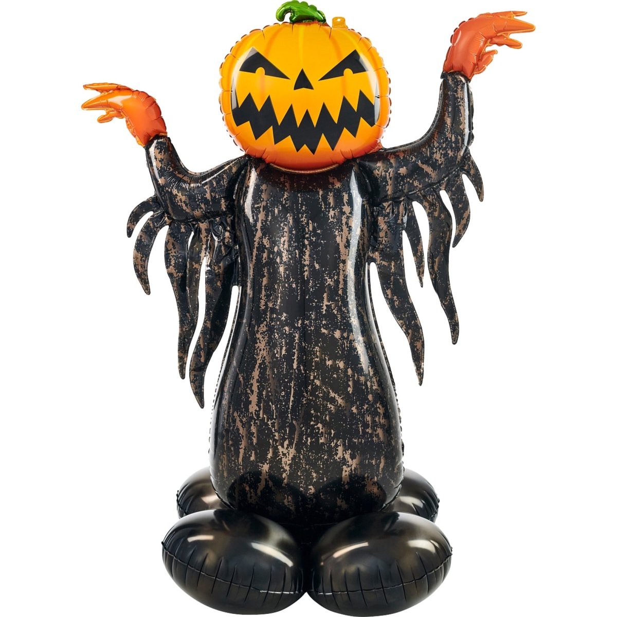 Halloween Pumpkin Head Ghost Air-Filled Standing Airloonz Foil Balloon, 37 x 53 Inches