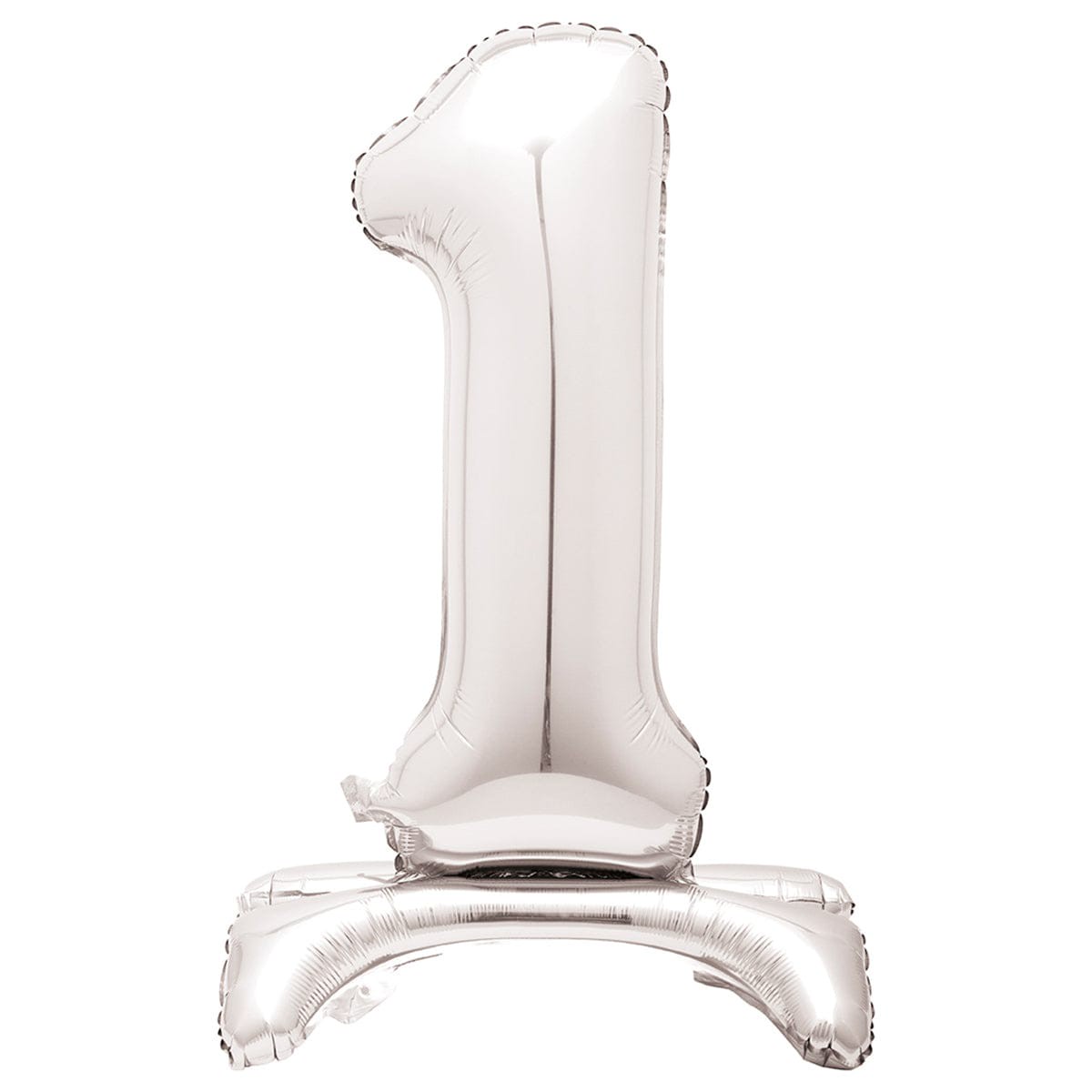 Air-filled Standing Silver Number 1 Foil Balloon, 34 inches