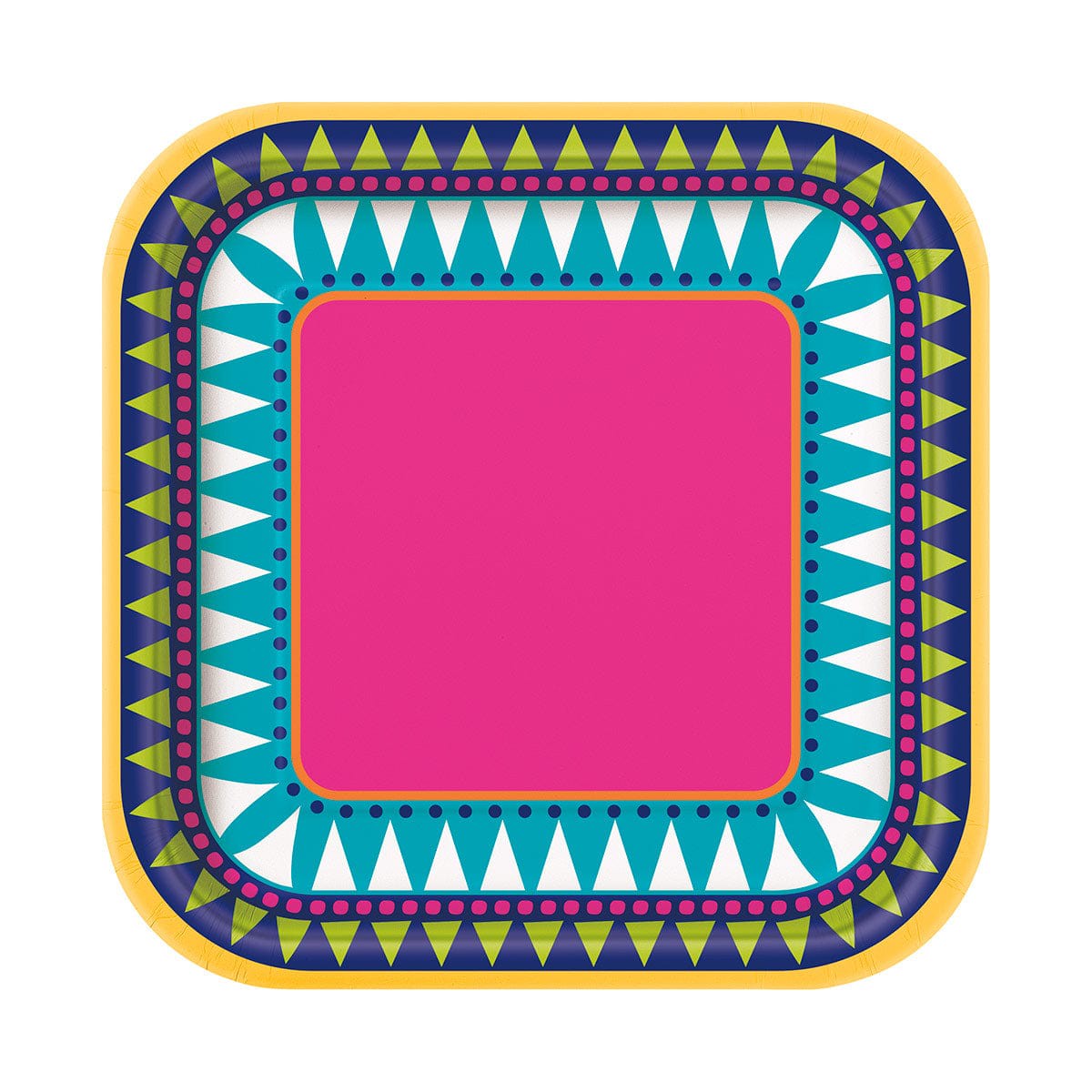 Boho Fiesta Round Dessert Paper Plates, 7in, 10Count