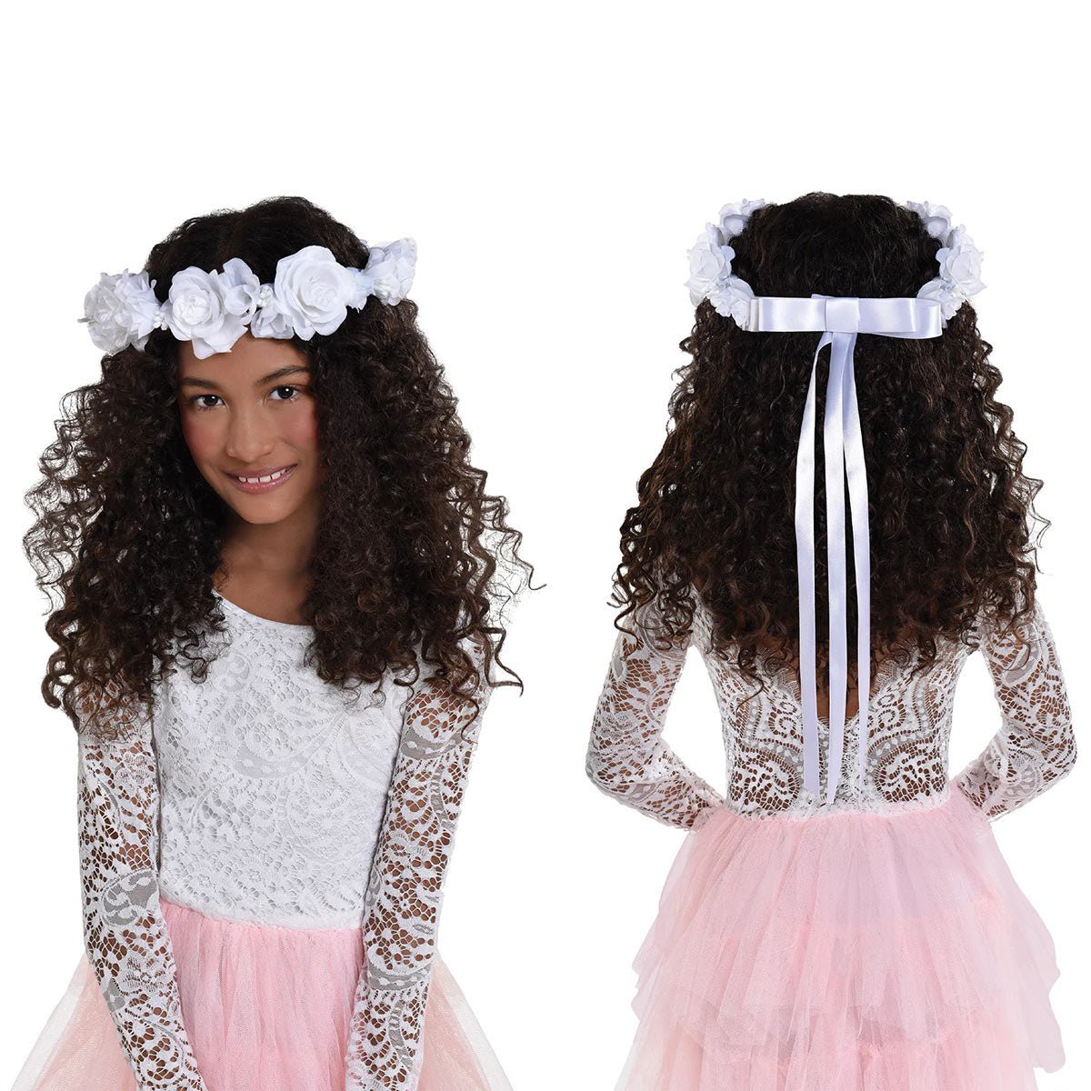 Flower Girl White Head Wreath, Luxurious Shower Collection
