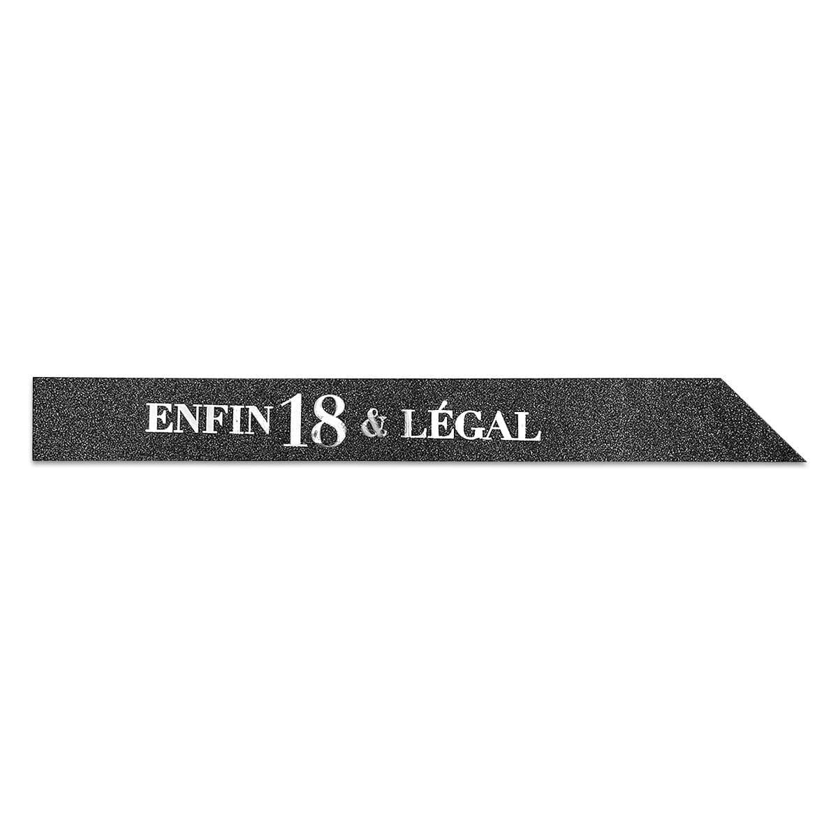 Glitter Sash, ''Enfin 18 & Lgal'', Black