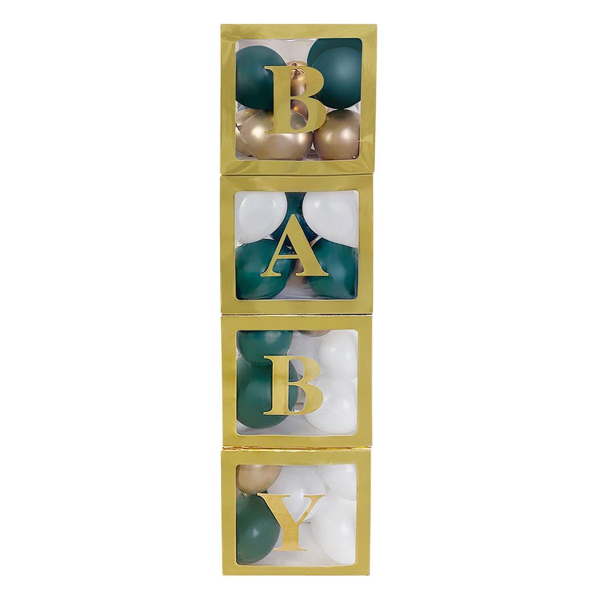 Gold Clear Balloon Boxes with 