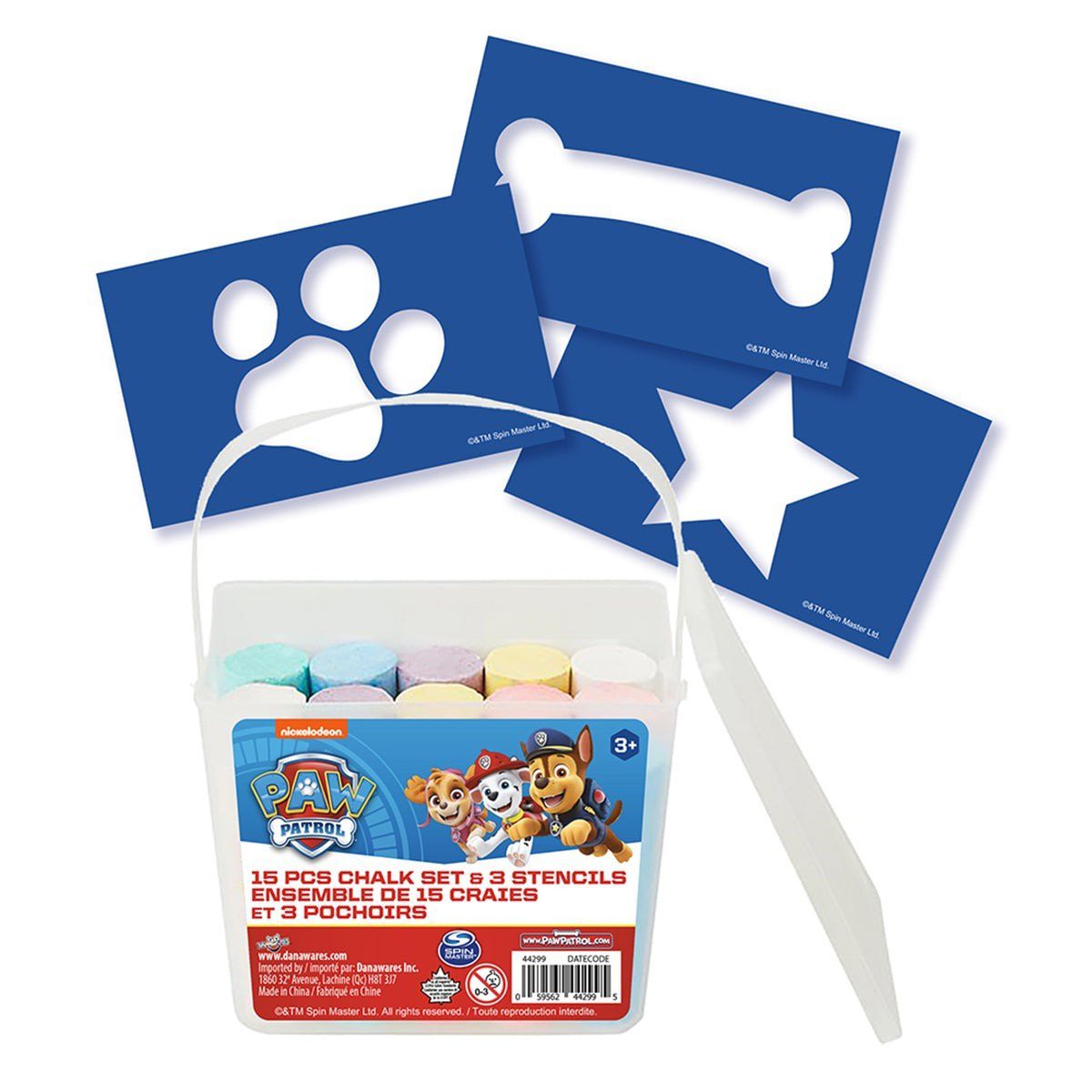 Paw Patrol Washable Sidewalk Chalk Bucket with Stencils