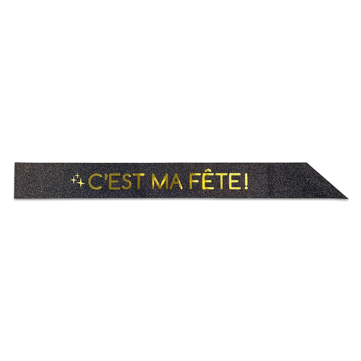 Glitter Sash, ''C'est ma fte!'', Black