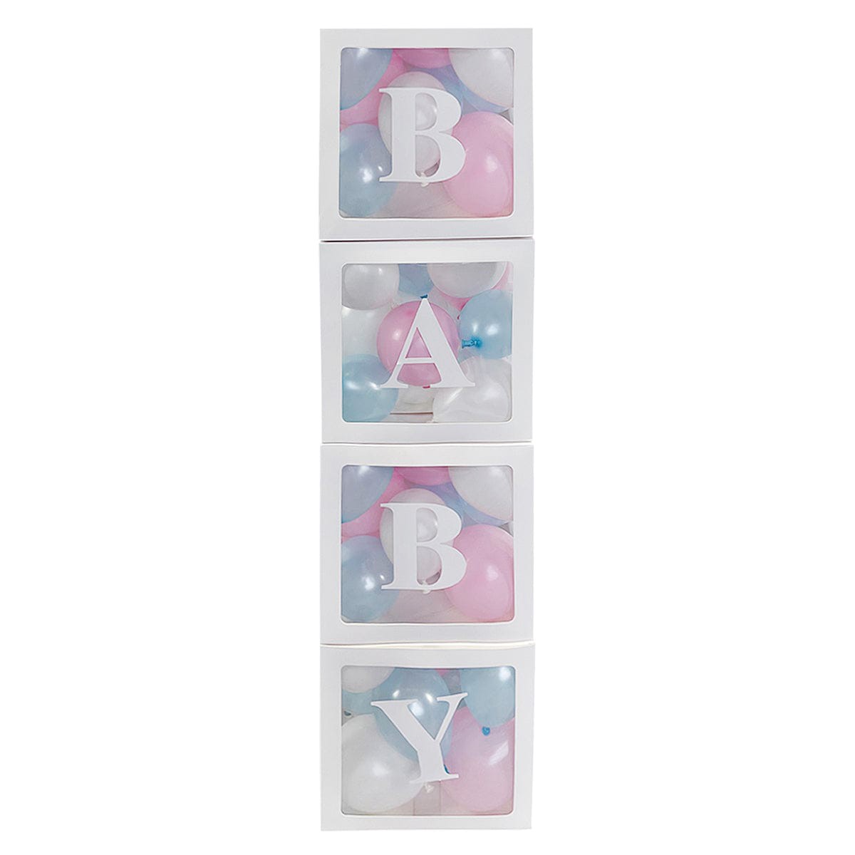 White Clear Balloon Boxes with 