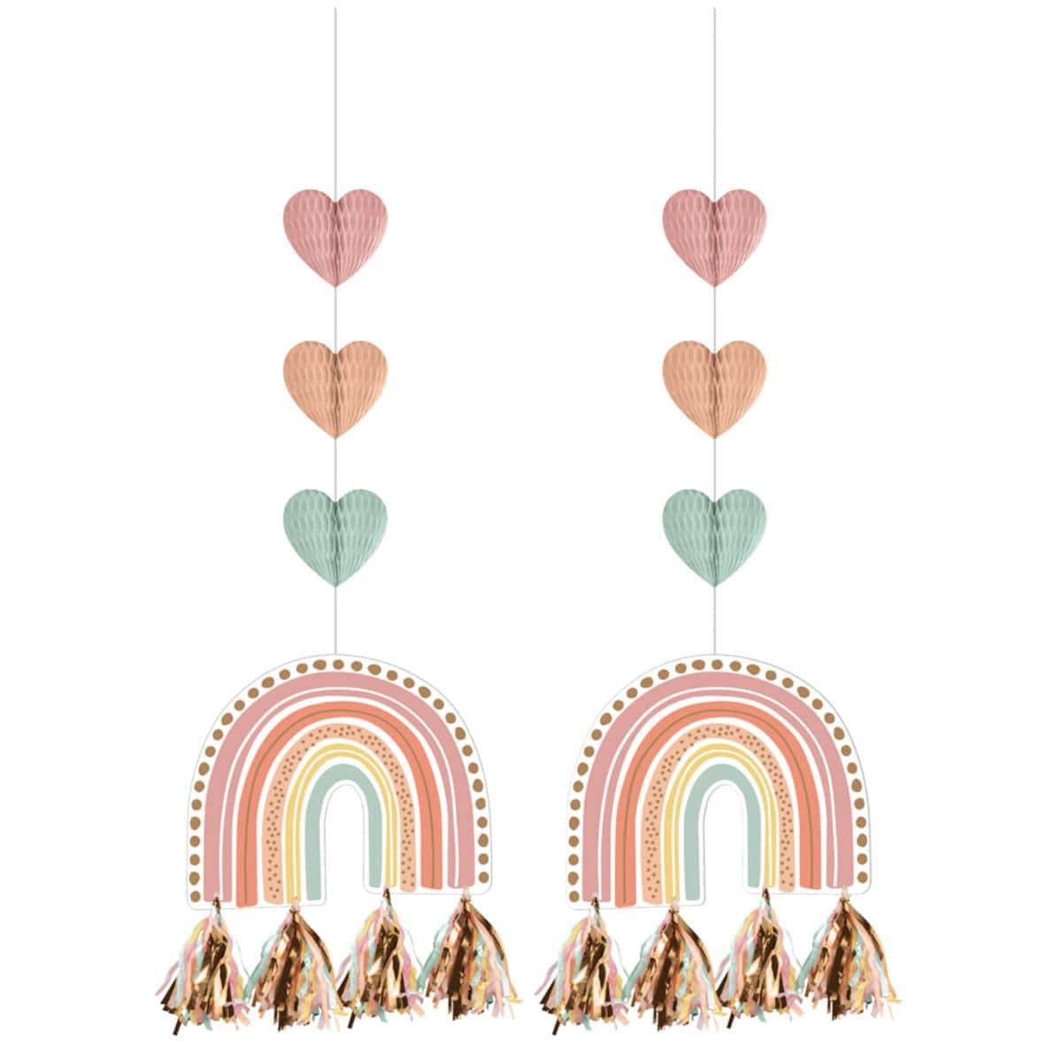 Boho Rainbow Hanging Decorations with Tassels, 2Count