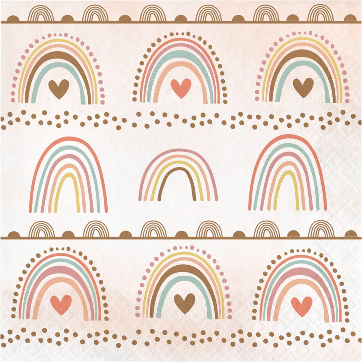 Boho Rainbow Lunch Napkins, 16Count
