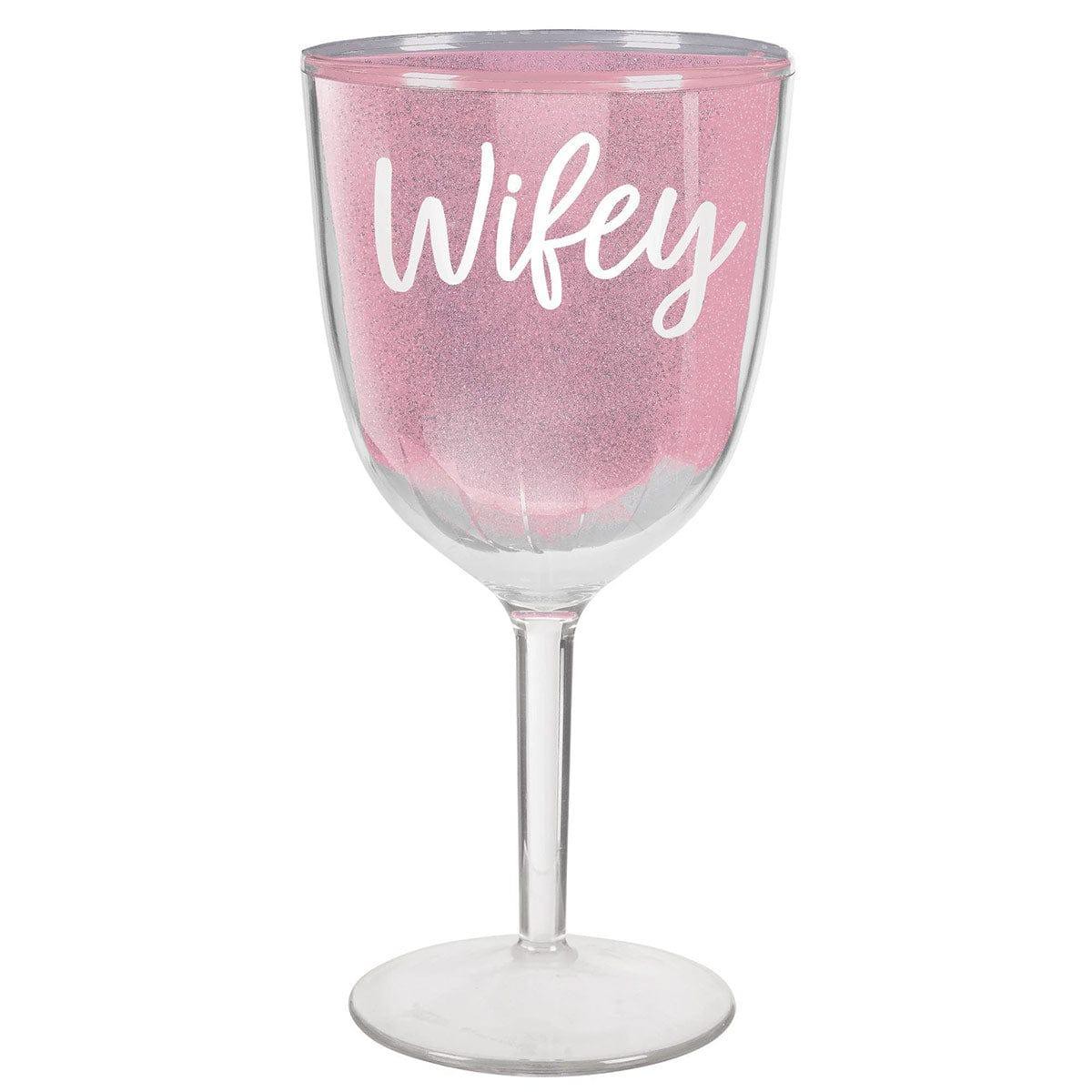 Wifey Glitter Wine Goblet