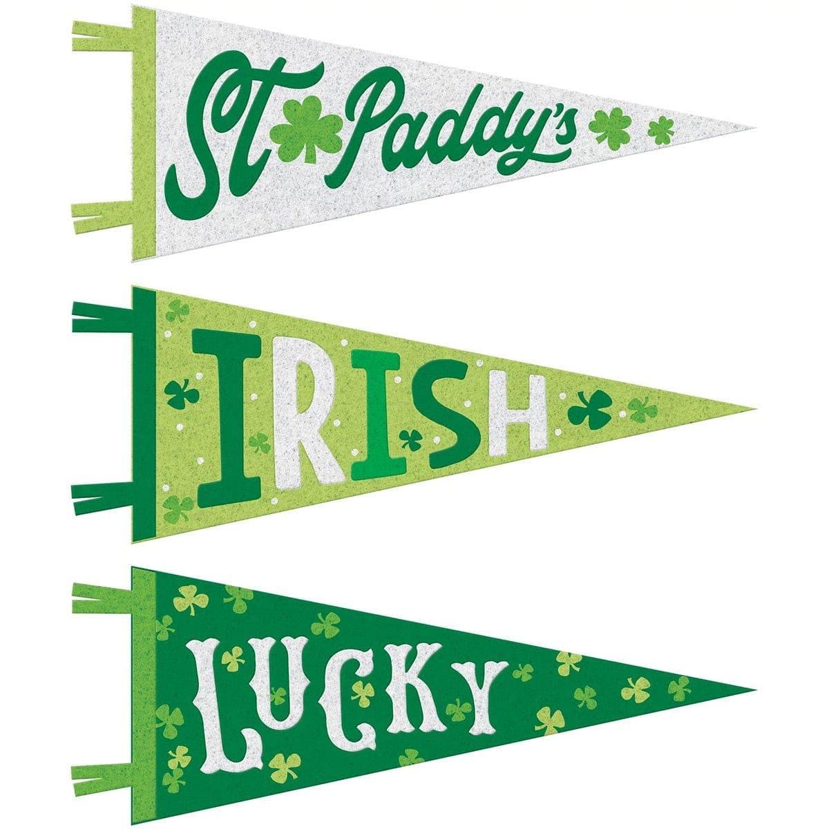 St-Patrick's Day Pennants, 3 count
