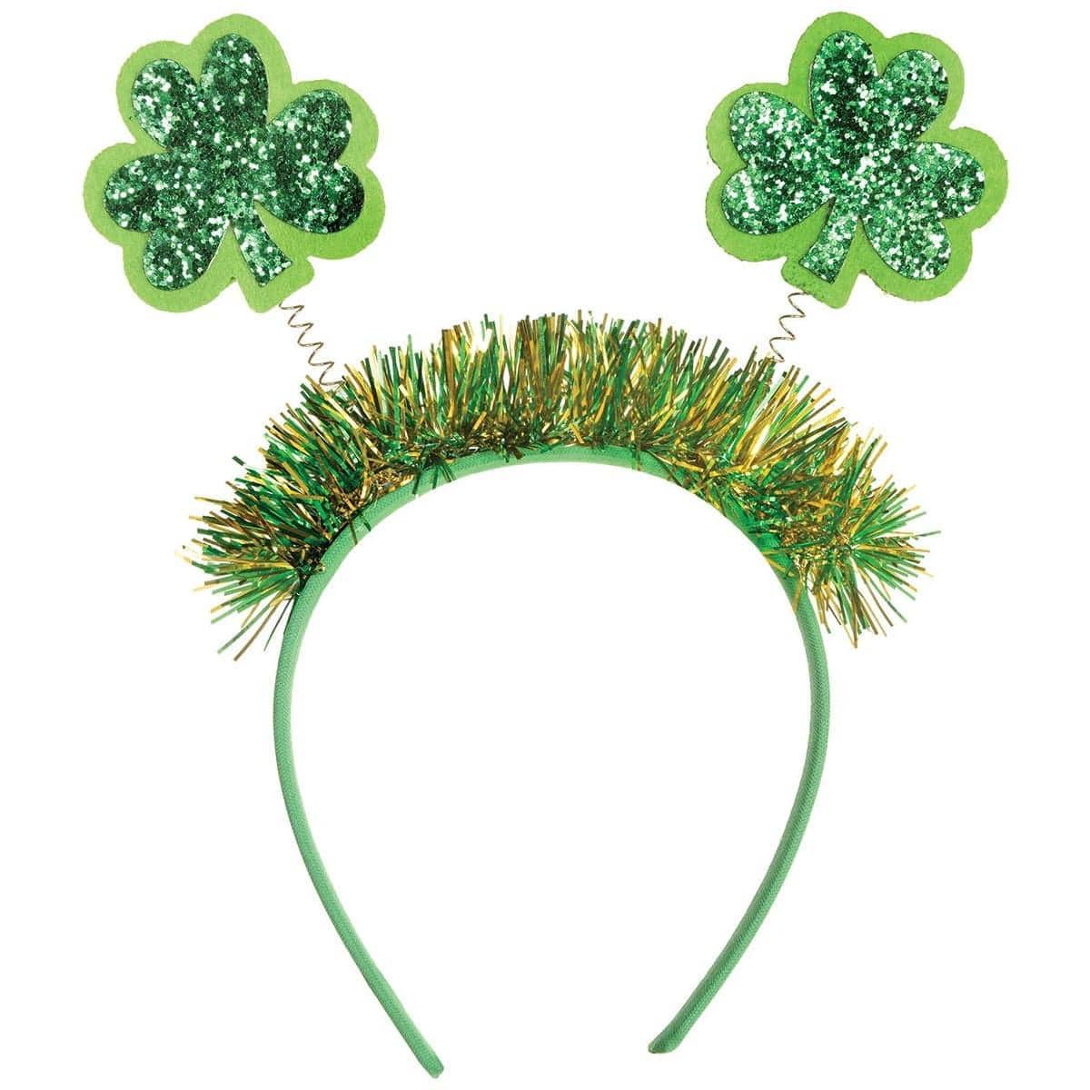 St Patrick's Day Tinsel Shamrock Headbopper
