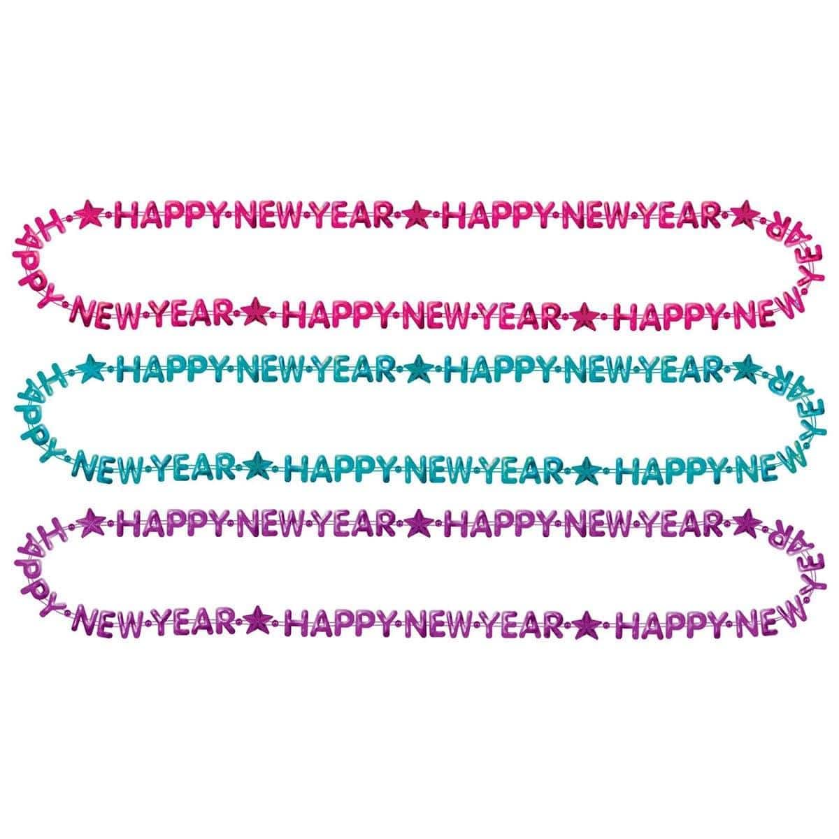 Happy New Year plastic necklace
