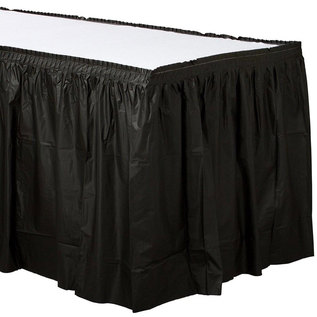 Jet Black Plastic Table skirt