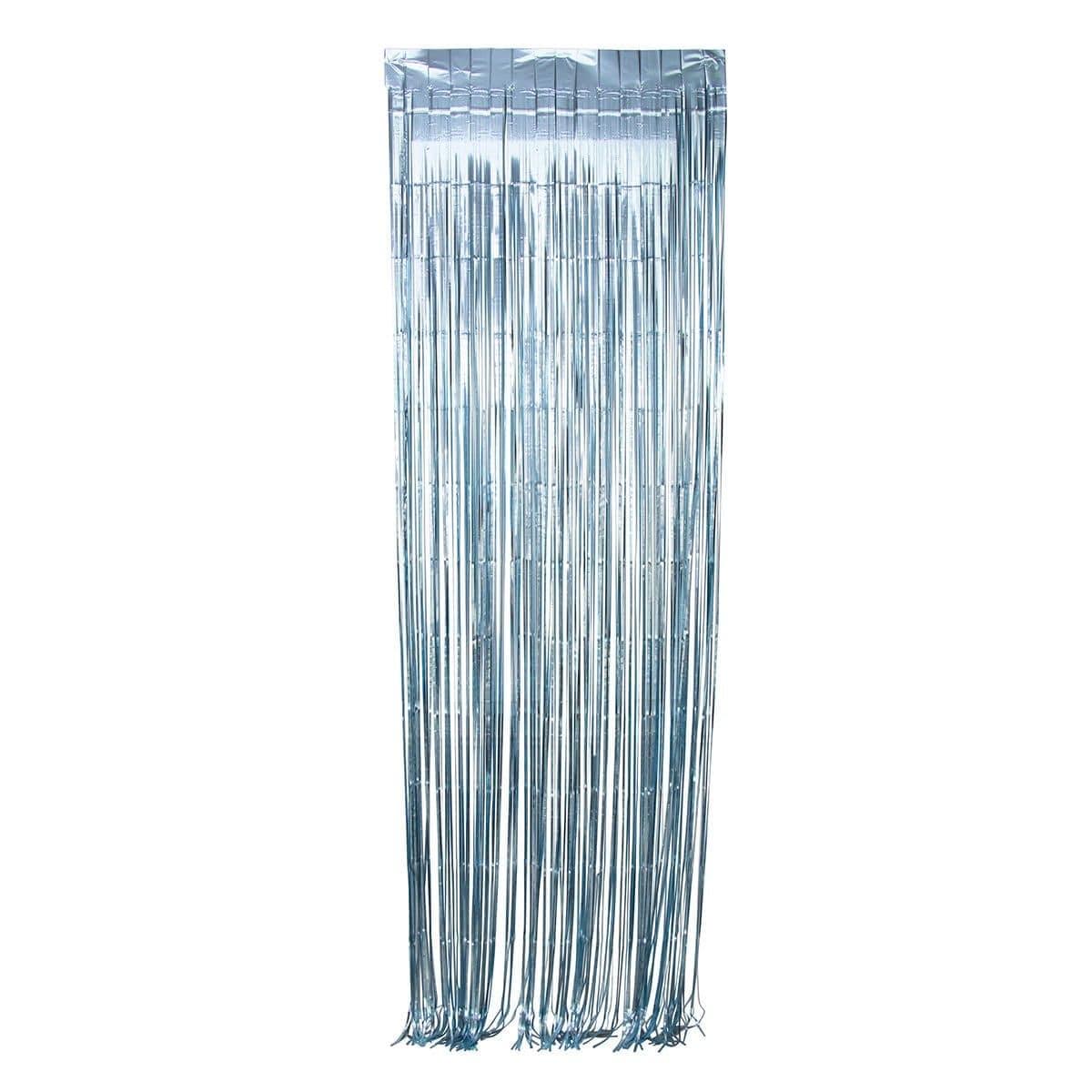 Light Blue, Matte Collection, Foil Fringe Curtain