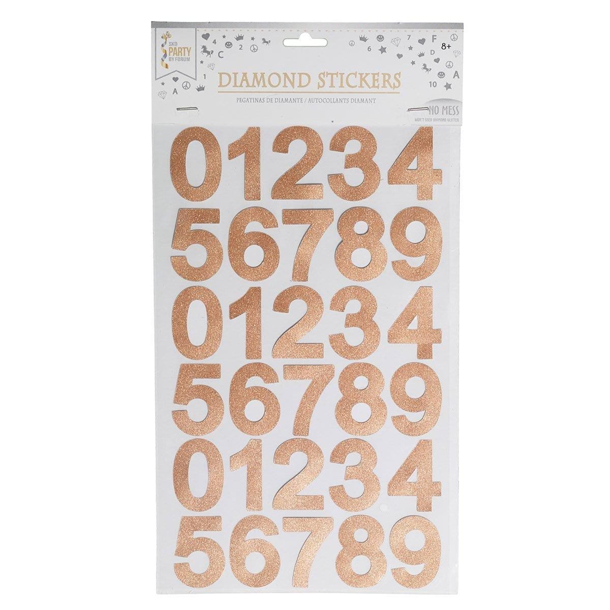 Diamond Stickers - Numbers - Rosegold