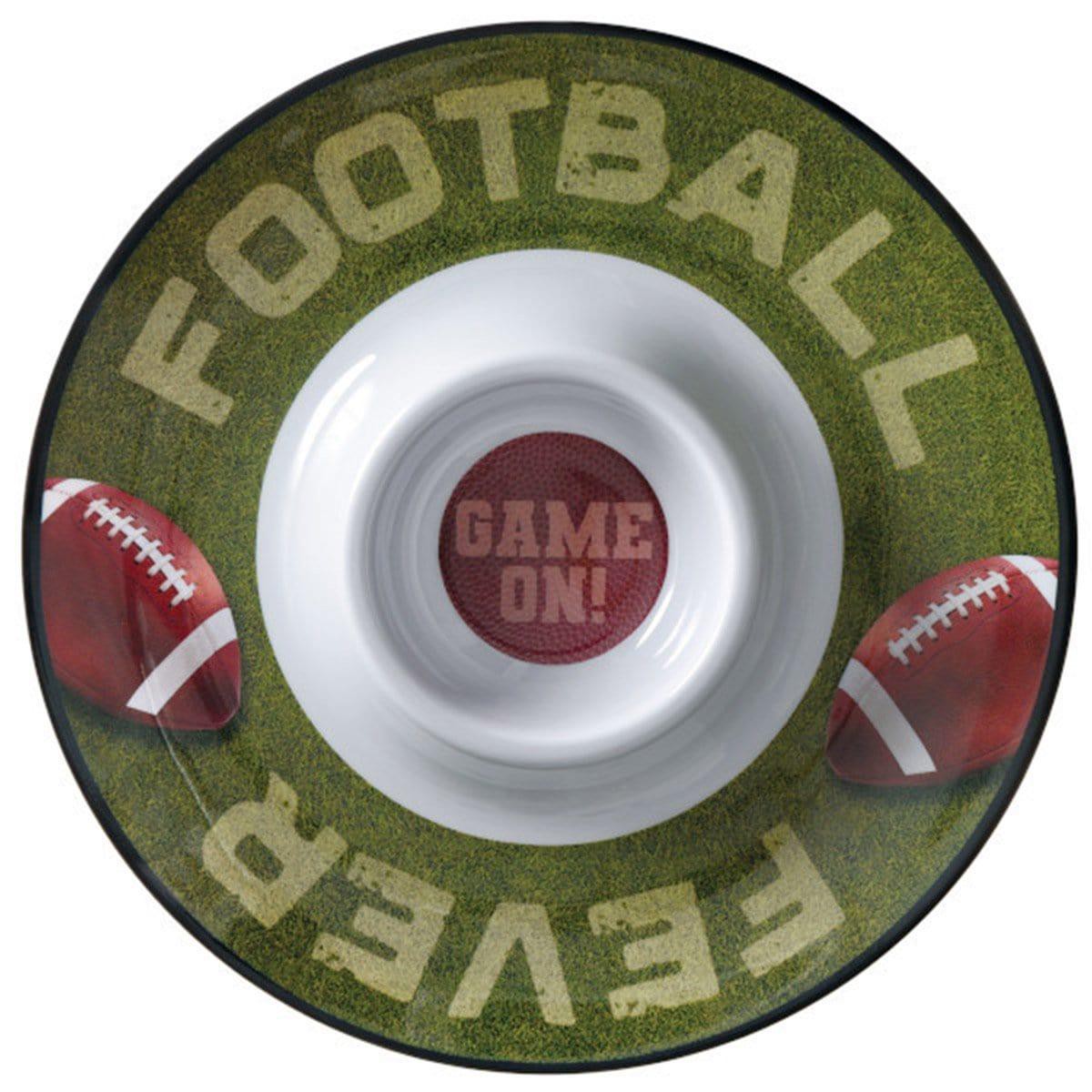 Game On Round Chip and Dip Platter