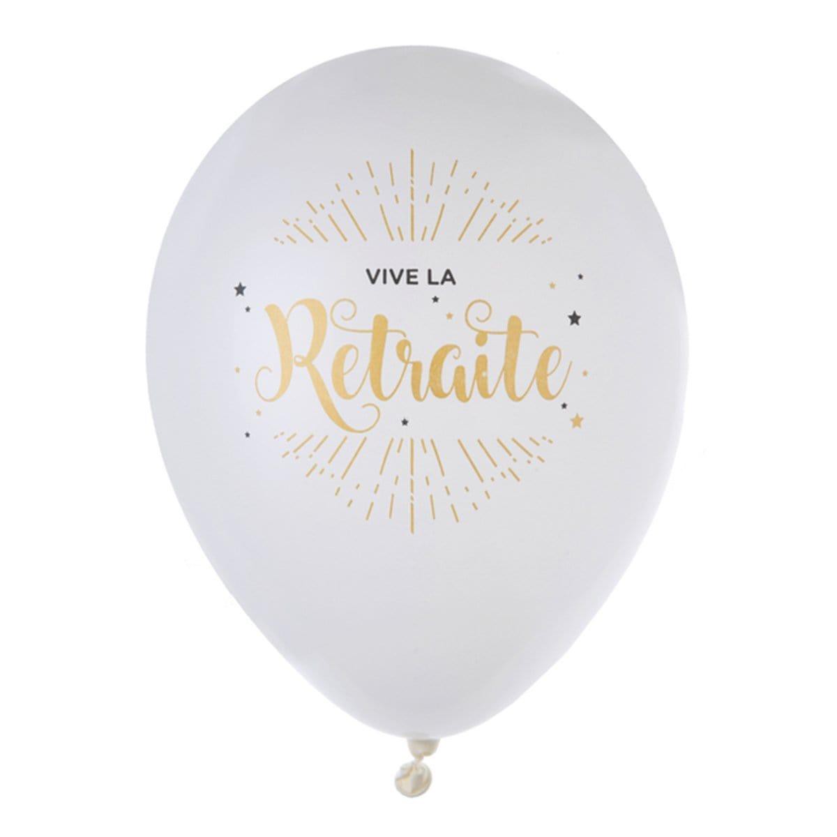 Vive La Retraite Latex Balloons 12 Inches, 8 Count
