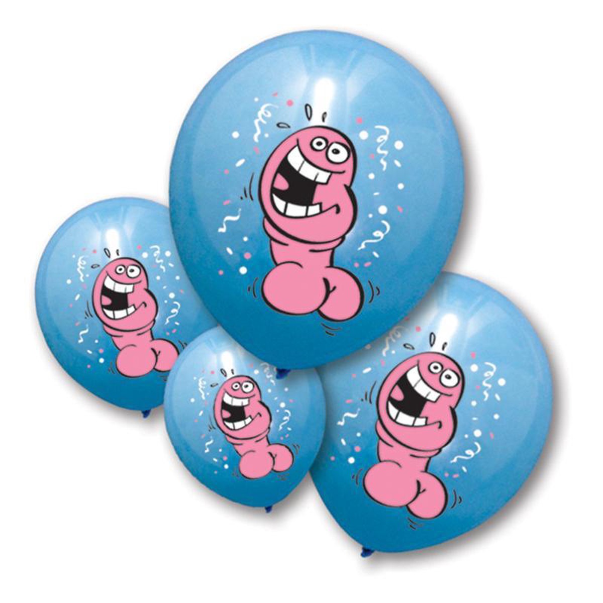 Blue pecker latex balloons 12 inches, 6 per package