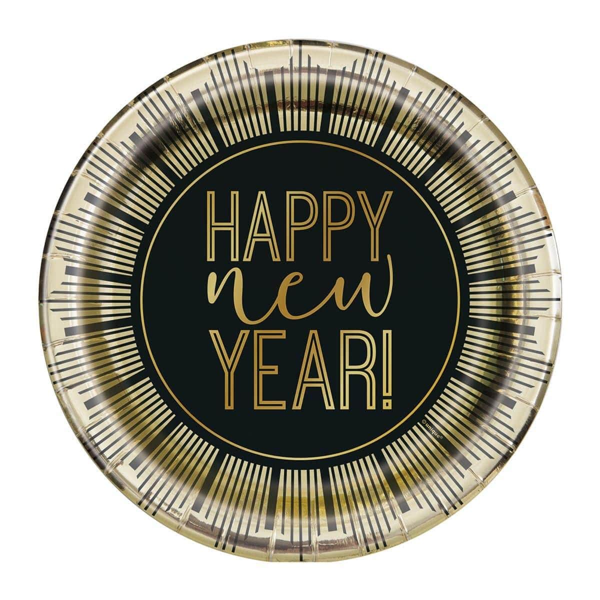 Roaring New Year Paper Plates 7 Inches, 8 per Package