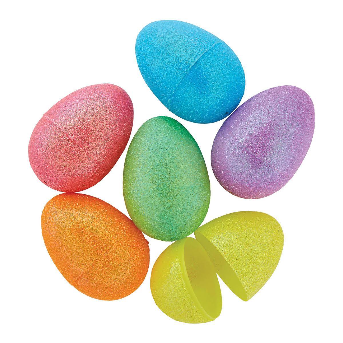 Easter - Large Glitter Eggs 6 Per Package