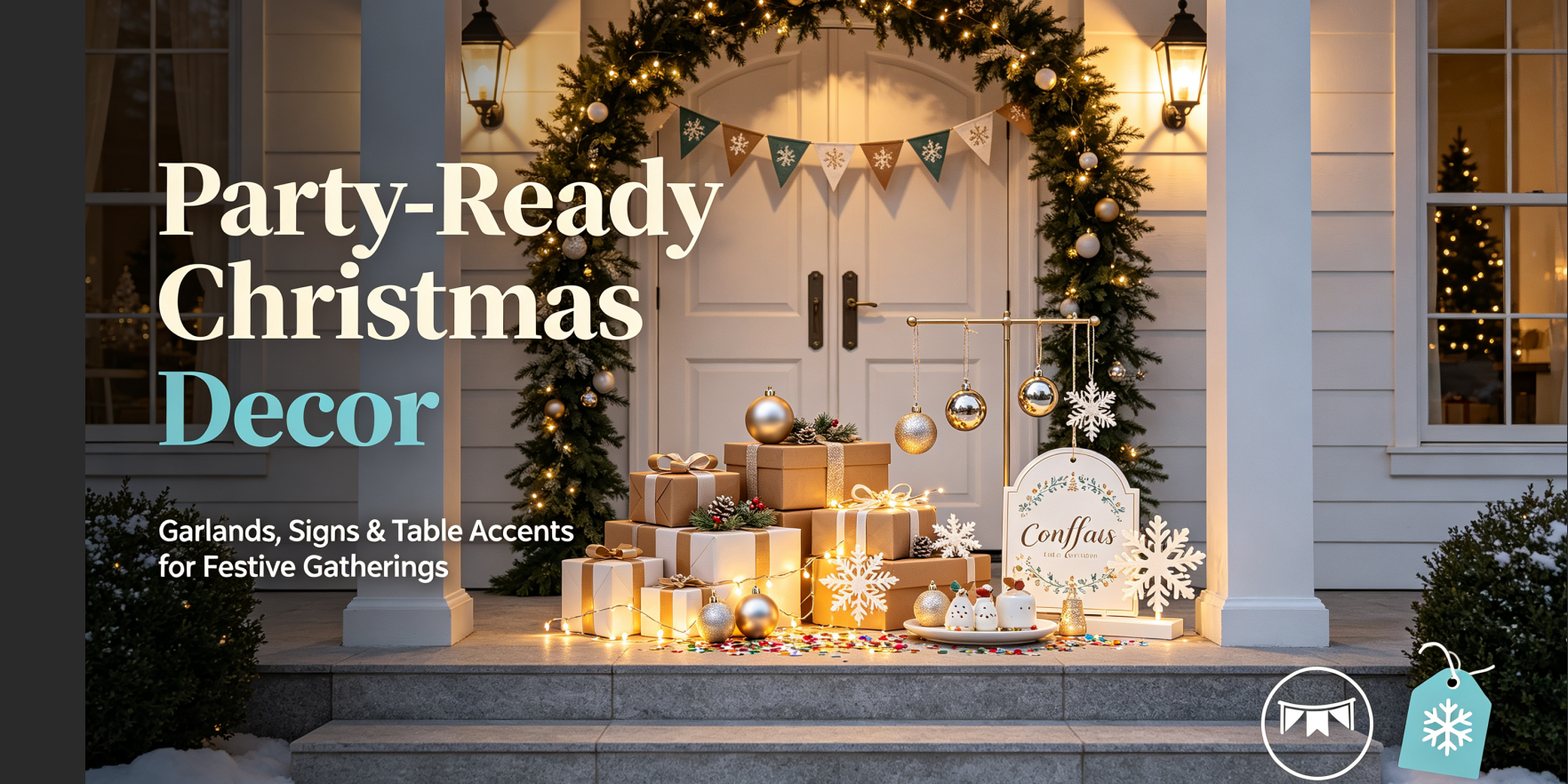 Festive Christmas Party Decorations - Featured Banner